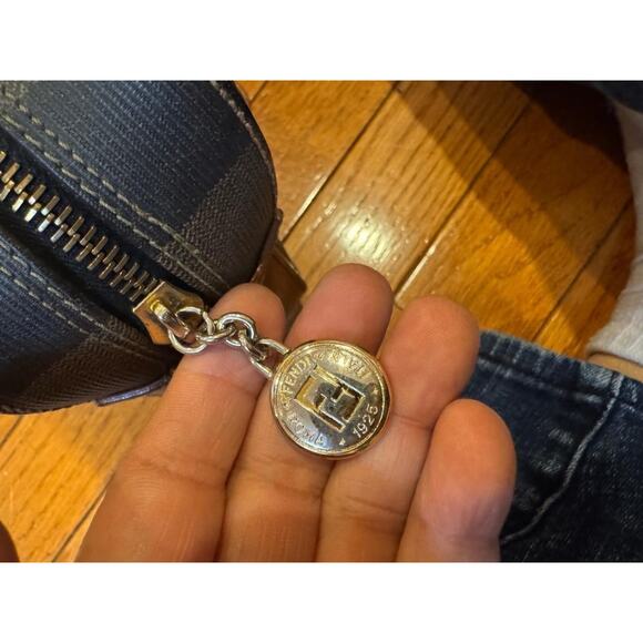 Fendi canvas stripe flap close shoulder bag purse (4000 - Picture 7 of 13